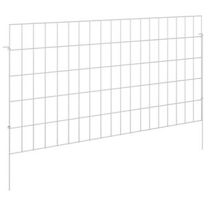 vidaXL Cl&ocirc;ture de jardin avec piquets 24 pc 95 x 50 cm Acier galvanis&eacute;
