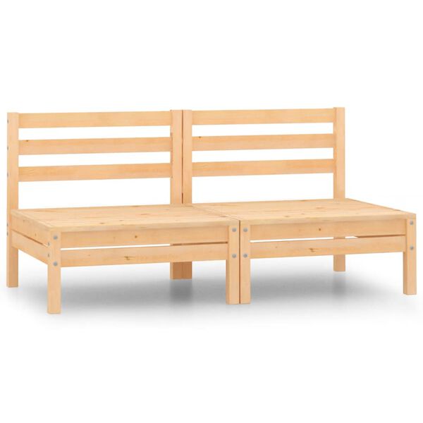vidaXL Canapés centraux de jardin 2 pcs Bois de pin massif