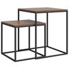 vidaXL Ensemble de table basse 2 pcs Bois d'ing&eacute;nierie et m&eacute;tal