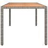vidaXL Table de jardin et dessus en bois Gris R&eacute;sine tress&eacute;e et acacia