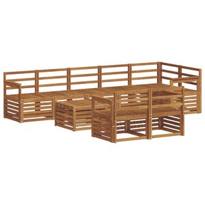 vidaXL Ensemble de canap&eacute;s d'ext&eacute;rieur 9 pc Naturel Polyester