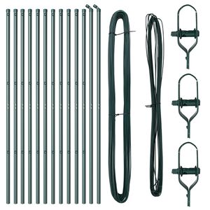 vidaXL Poteaux de clôture 13 pcs Vert Ø32mm 190 cm Acier galvanisé