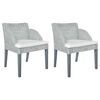 vidaXL Chaises &agrave; manger avec coussins lot de 2 gris rotin naturel