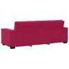 vidaXL Canapé à 3 places Rouge bordeaux 180 cm Velours