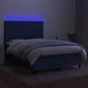 vidaXL Sommier &agrave; lattes de lit et matelas et LED Bleu 140x200 cm Tissu