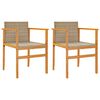 vidaXL Chaises de jardin coussins lot de 2 beige r&eacute;sine tress&eacute;e bois