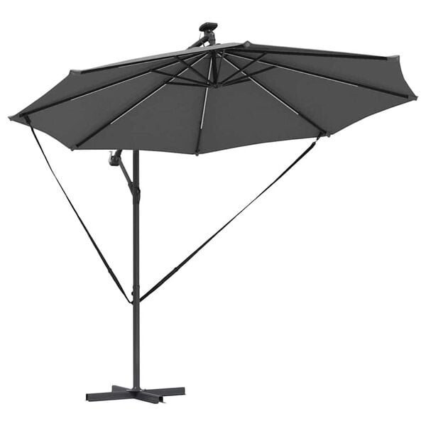 vidaXL Parasol Anthracite 294 x 294 x 248 cm Polyester et Aluminium