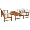 vidaXL Salon de jardin 4 pcs avec coussins Bois d'acacia solide