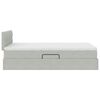vidaXL Lit de Rangement avec matelas Gris clair 120 x 190 cm Velours
