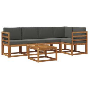 vidaXL Ensemble de canap&eacute;s d'ext&eacute;rieur 6 pc Naturel et Anthracite