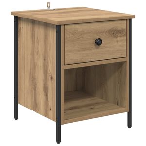 vidaXL Cabinet de chevet avec tiroir Ch&ecirc;ne artisanal 40 x 42 x 50 cm