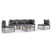 vidaXL Salon de jardin 6 pcs avec coussins anthracite r&eacute;sine tress&eacute;e