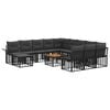 vidaXL Ensemble de canap&eacute; de jardin 13 pcs Noir et Gris fonc&eacute;