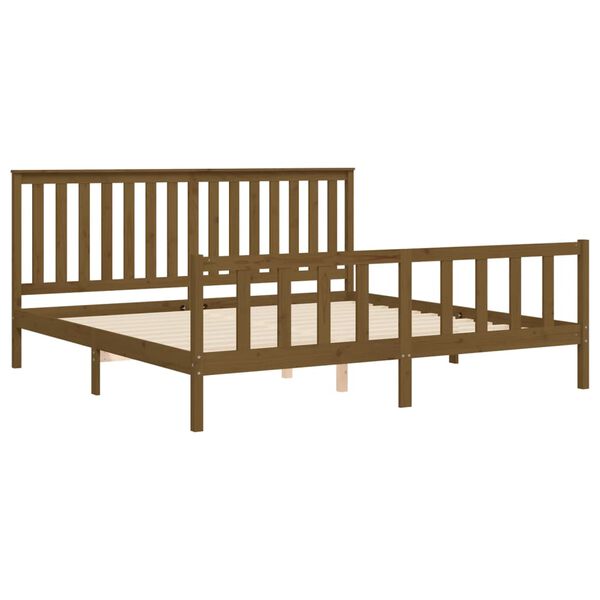 vidaXL Cadre de lit sans matelas marron miel 200x200cm bois pin massif