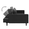 vidaXL Canap&eacute;-lit &agrave; 2 places avec deux oreillers Noir Velours
