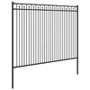 vidaXL Cl&ocirc;ture &agrave; pointe Noir 200 x 200 cm Acier enduit de poudre