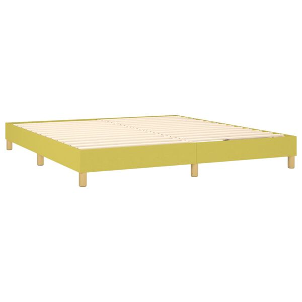 vidaXL Sommier &agrave; lattes de lit avec matelas Vert 180x200 cm Tissu