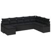 vidaXL Ensemble de Canap&eacute;s avec coussin 8 pcs Noir polyrotin