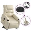 vidaXL Fauteuil inclinable de massage Crème Similicuir