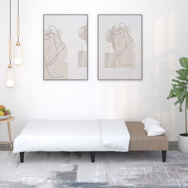 vidaXL Canap&eacute;-lit &agrave; 2 places Taupe Tissu microfibre