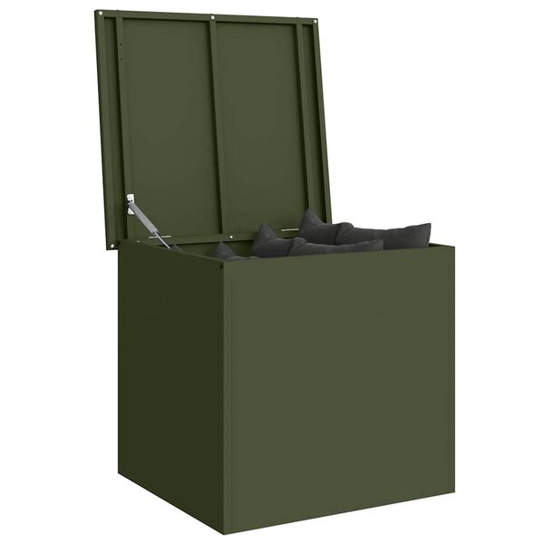 vidaXL Bo&icirc;te de Rangement Ext&eacute;rieure Vert olive 55 x 50,5 x 50 cm