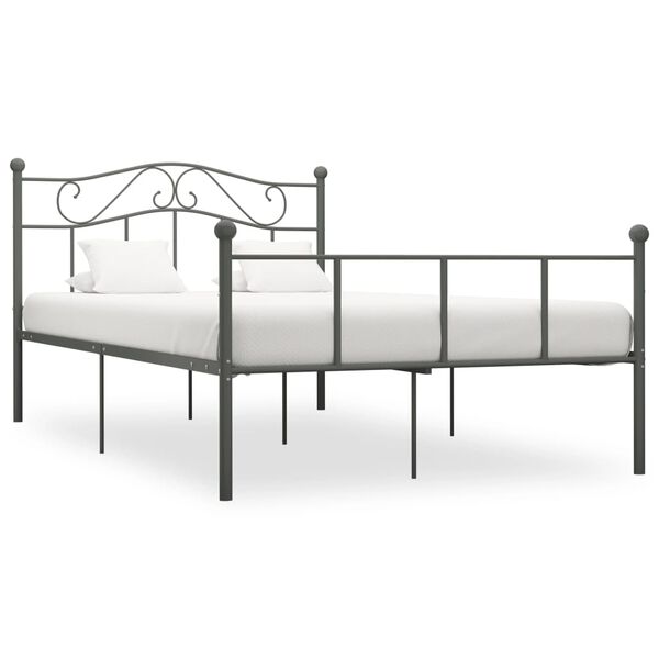 vidaXL Cadre de lit sans matelas gris métal 140x200 cm