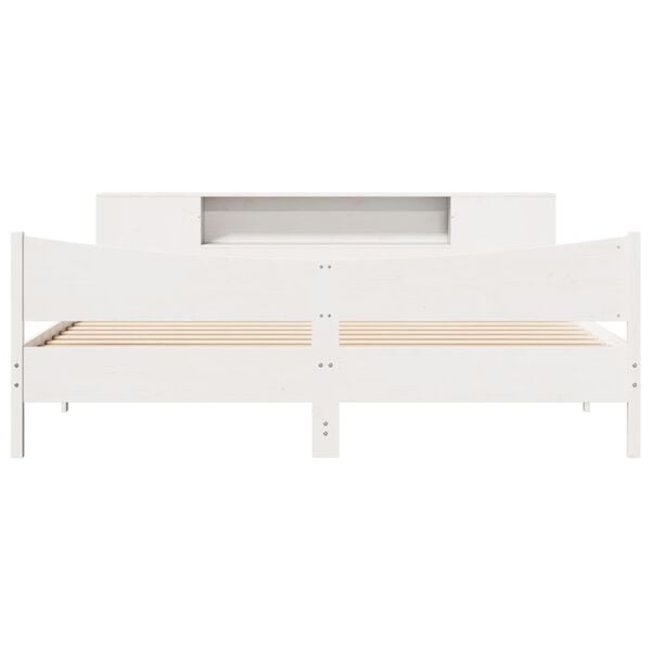 vidaXL Cadre de lit sans matelas blanc 200x200 cm bois massif de pin