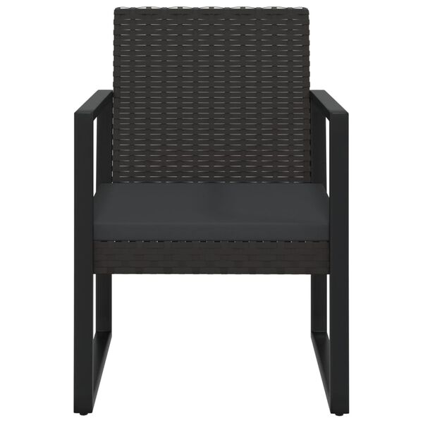 vidaXL Salon de jardin 4 pcs avec coussins Noir R&eacute;sine tress&eacute;e