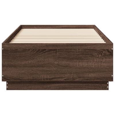 vidaXL Cadre de lit chêne marron 75x190 cm bois d'ingénierie