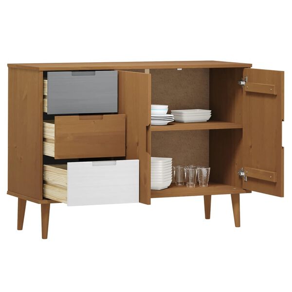 vidaXL Buffet MOLDE Marron 113x40x80 cm Bois massif de pin