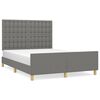 vidaXL Cadre de lit sans matelas gris fonc&eacute; 140x200 cm tissu
