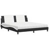 vidaXL Lit avec matelas Zadar noir et blanc 180x200 cm similicuir