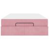 vidaXL Cadre de lit avec matelas avec matelas 2 pcs Rose Velours