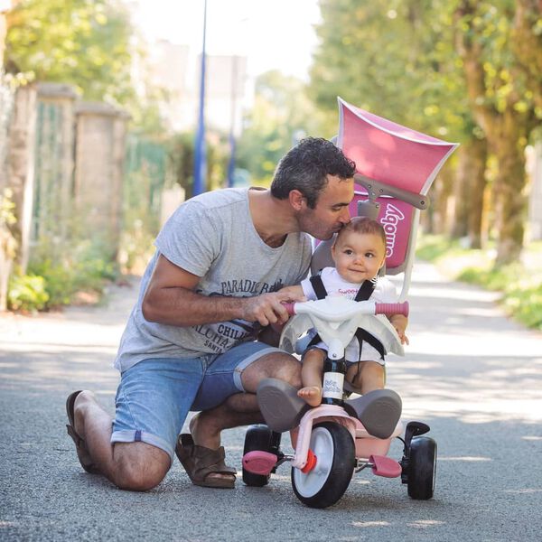 Smoby Tricycle pour b&eacute;b&eacute; 3-en-1 Baby Balade Plus Rose