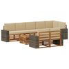 vidaXL Ensemble de canap&eacute;s d'ext&eacute;rieur 9 pc Naturel et Beige Polyester