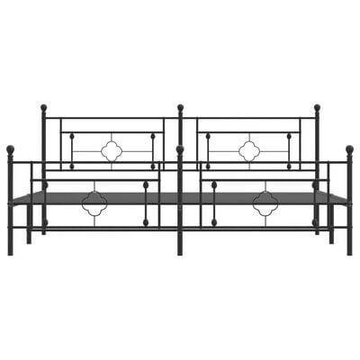 vidaXL Cadre de lit métal sans matelas avec pied de lit noir 193x203cm