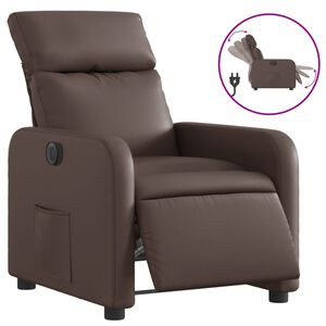 vidaXL Fauteuil inclinable &eacute;lectrique Marron Similicuir
