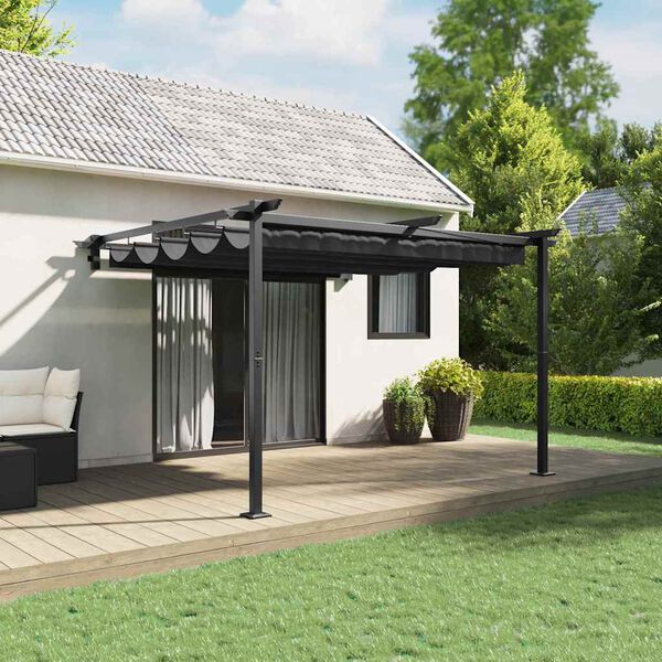 vidaXL Gazebo mural Anthracite Acier
