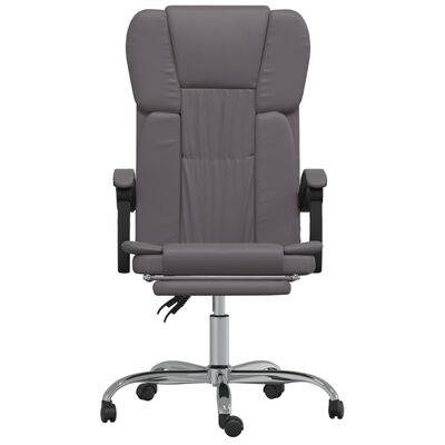 vidaXL Fauteuil inclinable de bureau Gris Similicuir