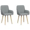 vidaXL Chaises de salle &agrave; manger 2 pcs Tissu Gris clair