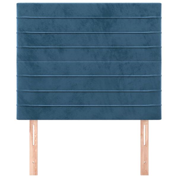 vidaXL T&ecirc;te de lit Bleu fonc&eacute; 100x5x118/128 cm Velours