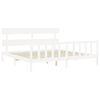vidaXL Cadre de lit sans matelas blanc bois massif de pin