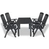 vidaXL Ensemble &agrave; manger d'ext&eacute;rieur 5 pcs Plastique Anthracite
