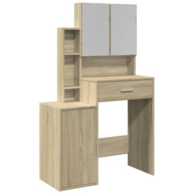 vidaXL Coiffeuse avec armoire chêne sonoma 80x35x132 cm