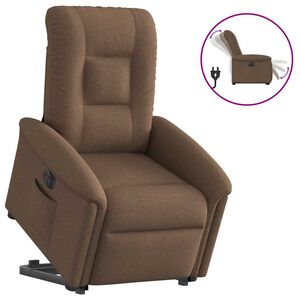 vidaXL Fauteuil inclinable &eacute;lectrique marron tissu