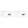vidaXL Tables de chevet murales 2 pcs blanc brillant 35x35x20 cm