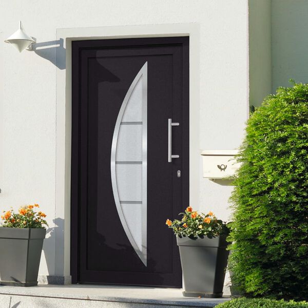 vidaXL Porte d'entr&eacute;e Anthracite 108x208 cm