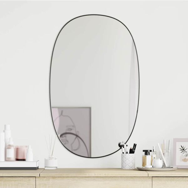 vidaXL Miroir mural Noir 80x50 cm
