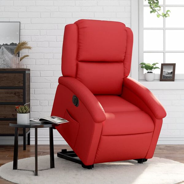 vidaXL Fauteuil inclinable &eacute;lectrique rouge similicuir