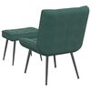 vidaXL Chaise de relaxation avec tabouret Vert fonc&eacute; Velours